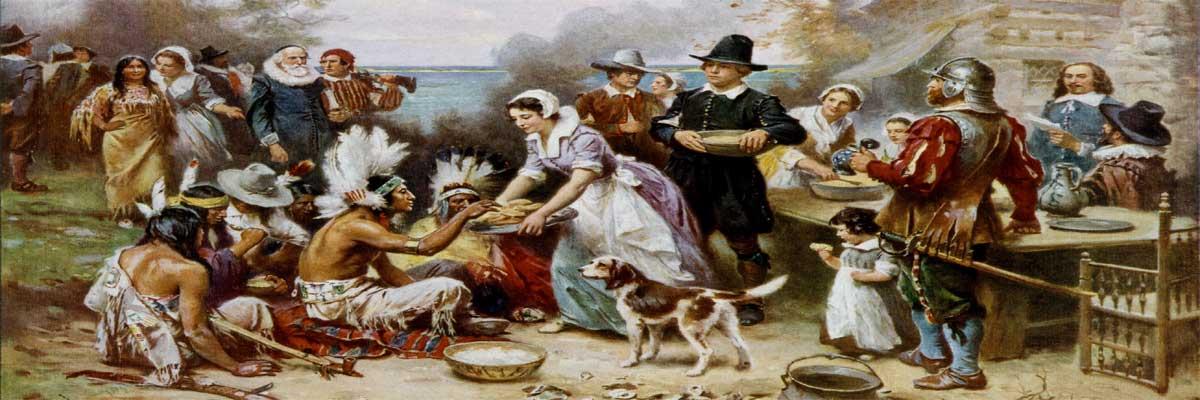 pilgrims and indians first thanksgiving
