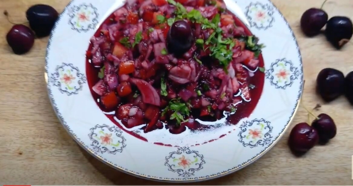 Tangy Twist: Cherry Salad with Roasted Cumin